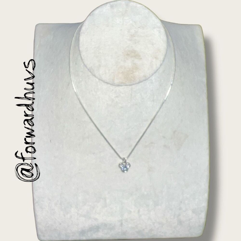 Disney Mickey Mouse Pendant Necklace – Silver Tone – 15”